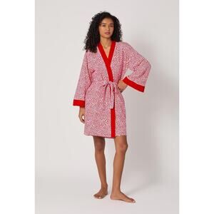 BedHead Cotton Blend Wrap Robe -Bursting With Love $108 Size L/XL
